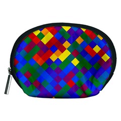 Gay Pride Diagonal Pixels Design Accessory Pouch (medium)