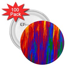 Gay Pride Rainbow Vertical Paint Strokes 2 25  Buttons (100 Pack)  by VernenInk