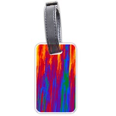 Gay Pride Rainbow Vertical Paint Strokes Luggage Tag (one Side) by VernenInk