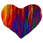 Gay Pride Rainbow Vertical Paint Strokes Large 19  Premium Heart Shape Cushions Back