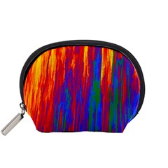 Gay Pride Rainbow Vertical Paint Strokes Accessory Pouch (small) by VernenInk