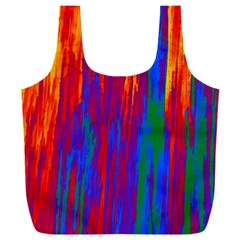 Gay Pride Rainbow Vertical Paint Strokes Full Print Recycle Bag (xxxl)