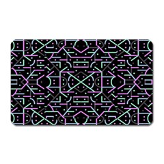 Lines And Dots Motif Geometric Seamless Pattern Magnet (rectangular) by dflcprintsclothing
