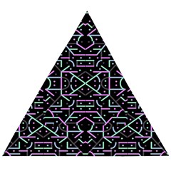 Lines And Dots Motif Geometric Seamless Pattern Wooden Puzzle Triangle by dflcprintsclothing