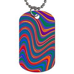 Gay Pride Rainbow Wavy Thin Layered Stripes Dog Tag (two Sides) by VernenInk