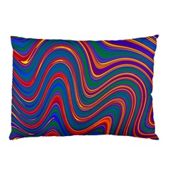 Gay Pride Rainbow Wavy Thin Layered Stripes Pillow Case by VernenInk