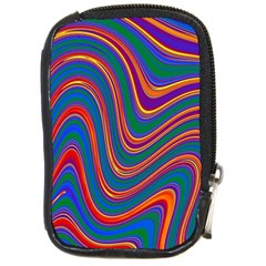 Gay Pride Rainbow Wavy Thin Layered Stripes Compact Camera Leather Case by VernenInk