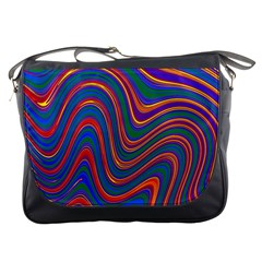 Gay Pride Rainbow Wavy Thin Layered Stripes Messenger Bag by VernenInk