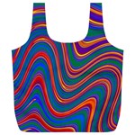 Gay Pride Rainbow Wavy Thin Layered Stripes Full Print Recycle Bag (XL) Back