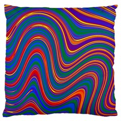 Gay Pride Rainbow Wavy Thin Layered Stripes Standard Flano Cushion Case (two Sides) by VernenInk