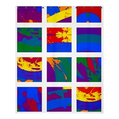 Gay Pride Rainbow Abstract Painted Squares Grid Shower Curtain 60  X 72  (medium)  by VernenInk