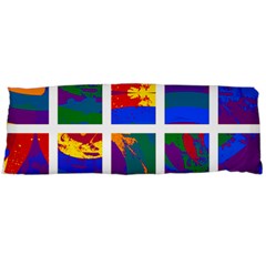 Gay Pride Rainbow Abstract Painted Squares Grid Body Pillow Case (dakimakura) by VernenInk