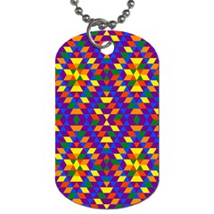 Gay Pride Geometric Diamond Pattern Dog Tag (two Sides) by VernenInk