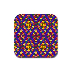 Gay Pride Geometric Diamond Pattern Rubber Square Coaster (4 Pack)  by VernenInk