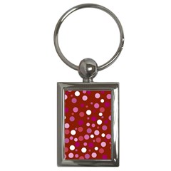 Lesbian Pride Flag Scattered Polka Dots Key Chain (rectangle) by VernenInk