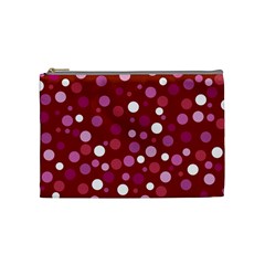 Lesbian Pride Flag Scattered Polka Dots Cosmetic Bag (medium) by VernenInk