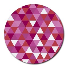 Lesbian Pride Alternating Triangles Round Mousepads by VernenInk