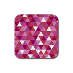 Lesbian Pride Alternating Triangles Rubber Coaster (square)  by VernenInk