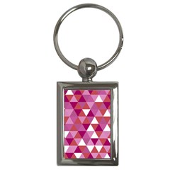 Lesbian Pride Alternating Triangles Key Chain (rectangle) by VernenInk