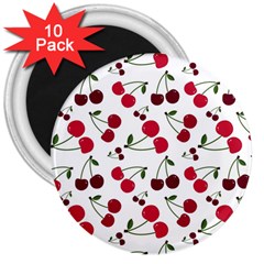 Cute Cherry Pattern 3  Magnets (10 Pack)  by TastefulDesigns