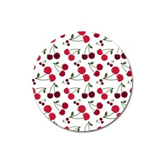 Cute Cherry Pattern Magnet 3  (round) by TastefulDesigns