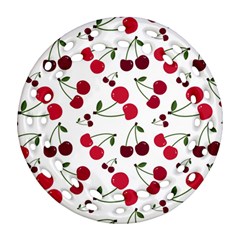 Cute cherry pattern Ornament (Round Filigree)