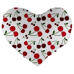 Cute cherry pattern Large 19  Premium Heart Shape Cushions