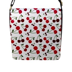 Cute cherry pattern Flap Closure Messenger Bag (L)