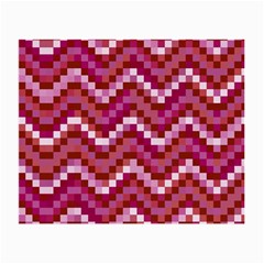 Lesbian Pride Pixellated Zigzag Stripes Small Glasses Cloth (2 Sides) by VernenInk