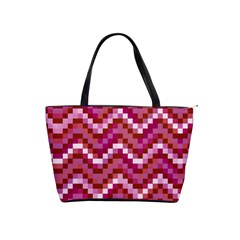 Lesbian Pride Pixellated Zigzag Stripes Classic Shoulder Handbag by VernenInk