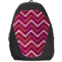 Lesbian Pride Pixellated Zigzag Stripes Backpack Bag by VernenInk