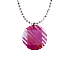 Lesbian Pride Diagonal Stripes Colored Checkerboard Pattern 1  Button Necklace by VernenInk