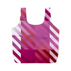 Lesbian Pride Diagonal Stripes Colored Checkerboard Pattern Full Print Recycle Bag (m) by VernenInk