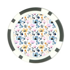 Watercolor Floral Seamless Pattern Poker Chip Card Guard by TastefulDesigns