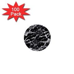 Black And White Abstract Textured Print 1  Mini Buttons (100 Pack)  by dflcprintsclothing