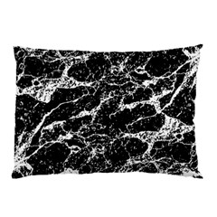 Black And White Abstract Textured Print Pillow Case by dflcprintsclothing