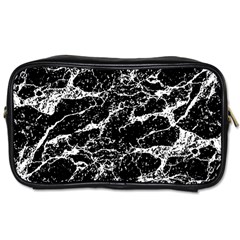 Black And White Abstract Textured Print Toiletries Bag (two Sides) by dflcprintsclothing
