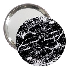 Black And White Abstract Textured Print 3  Handbag Mirrors by dflcprintsclothing