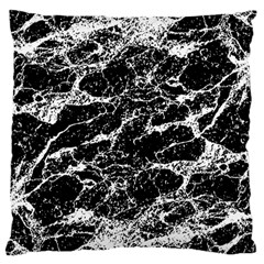 Black And White Abstract Textured Print Large Flano Cushion Case (one Side) by dflcprintsclothing