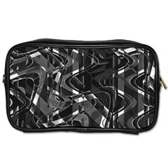 Black And White Intricate Geometric Print Toiletries Bag (two Sides) by dflcprintsclothing