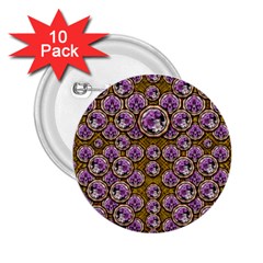 Gold Plates With Magic Flowers Raining Down 2 25  Buttons (10 Pack)  by pepitasart
