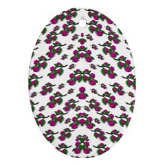 Sakura Blossoms On White Color Oval Ornament (two Sides) by pepitasart