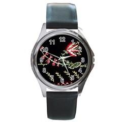 Peace Flower Round Metal Watch