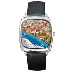 Santa Ana Hill, Guayaquil Ecuador Square Metal Watch by dflcprintsclothing