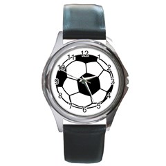 Soccer Lovers Gift Round Metal Watch by ChezDeesTees