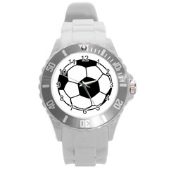 Soccer Lovers Gift Round Plastic Sport Watch (l) by ChezDeesTees
