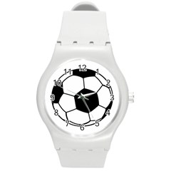 Soccer Lovers Gift Round Plastic Sport Watch (m) by ChezDeesTees