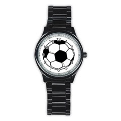 Soccer Lovers Gift Stainless Steel Round Watch