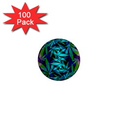 420 Ganja Pattern, Weed Leafs, Marihujana In Colors 1  Mini Magnets (100 Pack)  by Casemiro