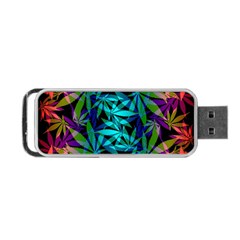 420 Ganja Pattern, Weed Leafs, Marihujana In Colors Portable Usb Flash (one Side) by Casemiro